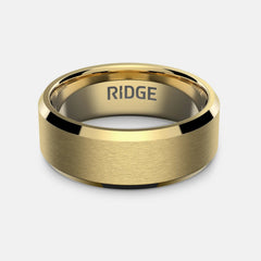 8mm Beveled Ring Set - 24K Gold - Tantalum