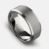8mm Beveled Ring Set - Platinum - Tantalum