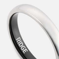 4mm Rounded Ring Set - Platinum