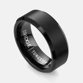 8mm Beveled Ring Set - Royal Black