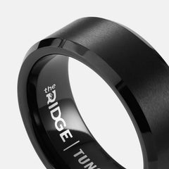 8mm Beveled Ring Set - Royal Black
