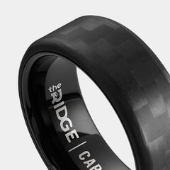 8mm Beveled Ring Set - Carbon Fiber 3K