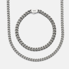 6mm Curb Bracelet - Titanium - Medium