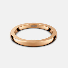 2mm Rounded Ring Set - 14K Rose Gold
