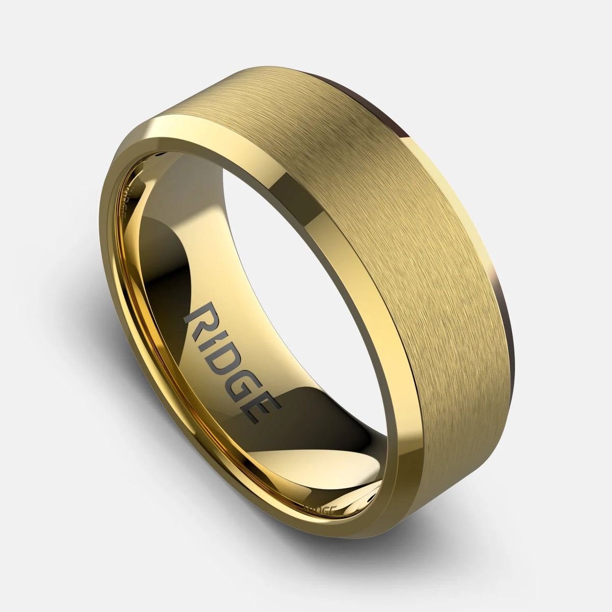 8mm Beveled Ring Set - 24K Gold - Tantalum