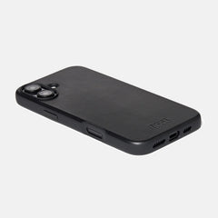 Ridge Phone Case - Midnight Black Leather - iPhone 16 Plus
