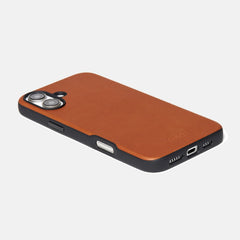 Ridge Phone Case - Tobacco Brown Leather - iPhone 16 Plus