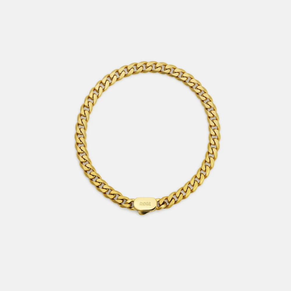 6mm Curb Bracelet - 18K Gold - Large