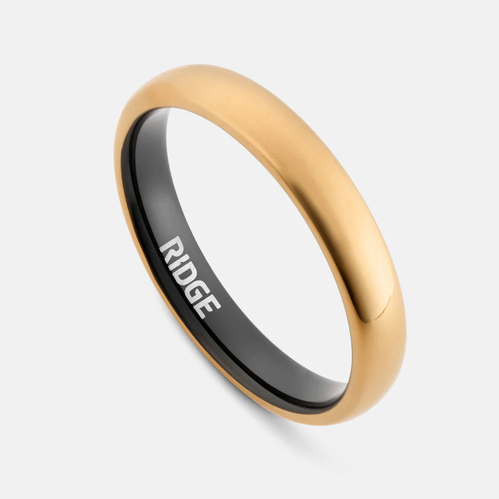 4mm Rounded Ring Set - 24K Gold