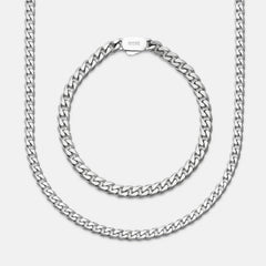 6mm Curb Bracelet - Platinum - Large