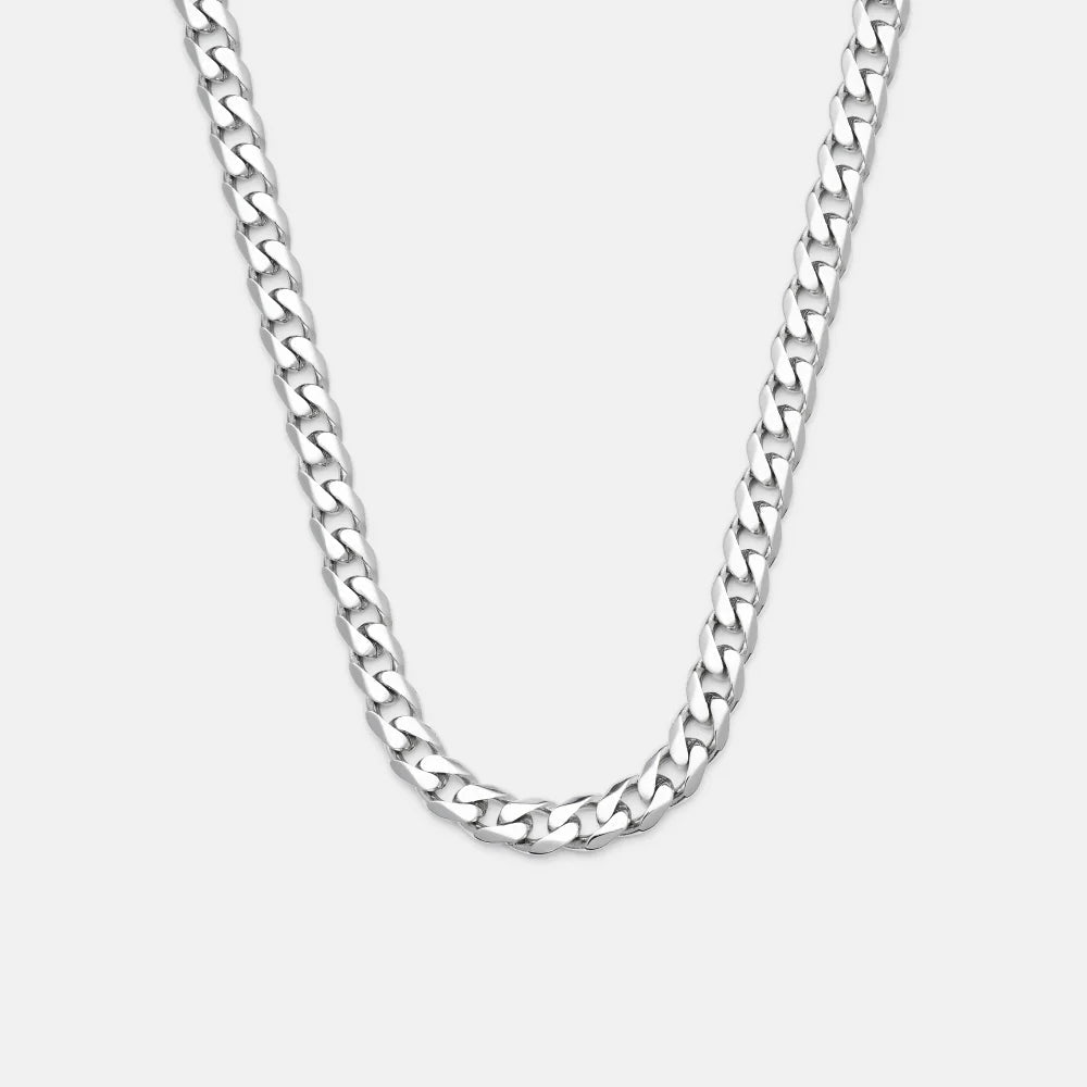 5mm Curb Chain - Platinum - 22"