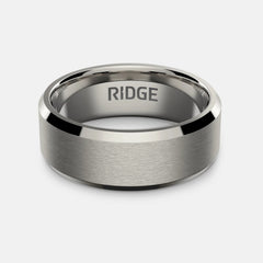 8mm Beveled Ring Set - Platinum - Tantalum
