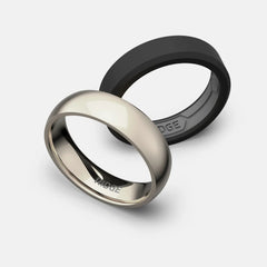 6mm Rounded Ring Set - Platinum - Tantalum