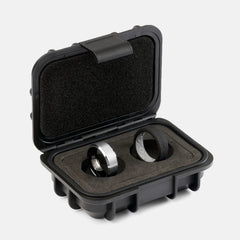 8mm Beveled Ring Set - Platinum