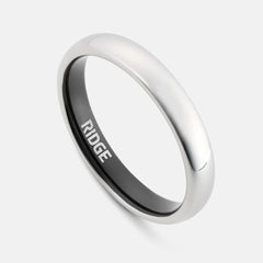 4mm Rounded Ring Set - Platinum