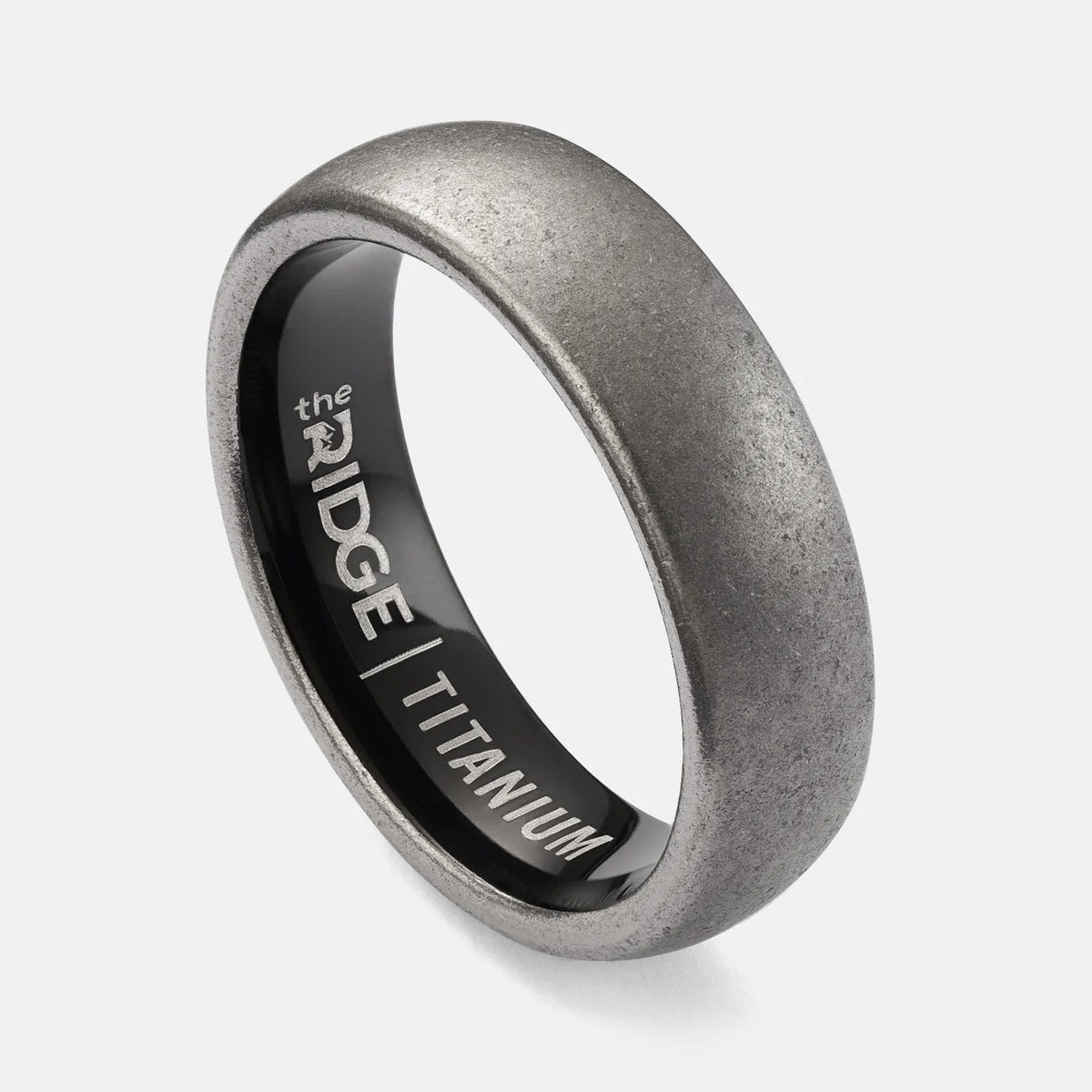 6mm Rounded Ring Set - Stonewashed Titanium