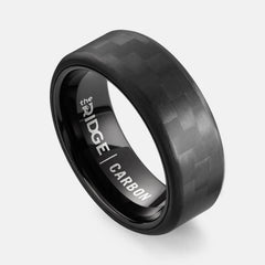8mm Beveled Ring Set - Carbon Fiber 3K