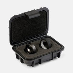 8mm Beveled Ring Set - Carbon Fiber 3K
