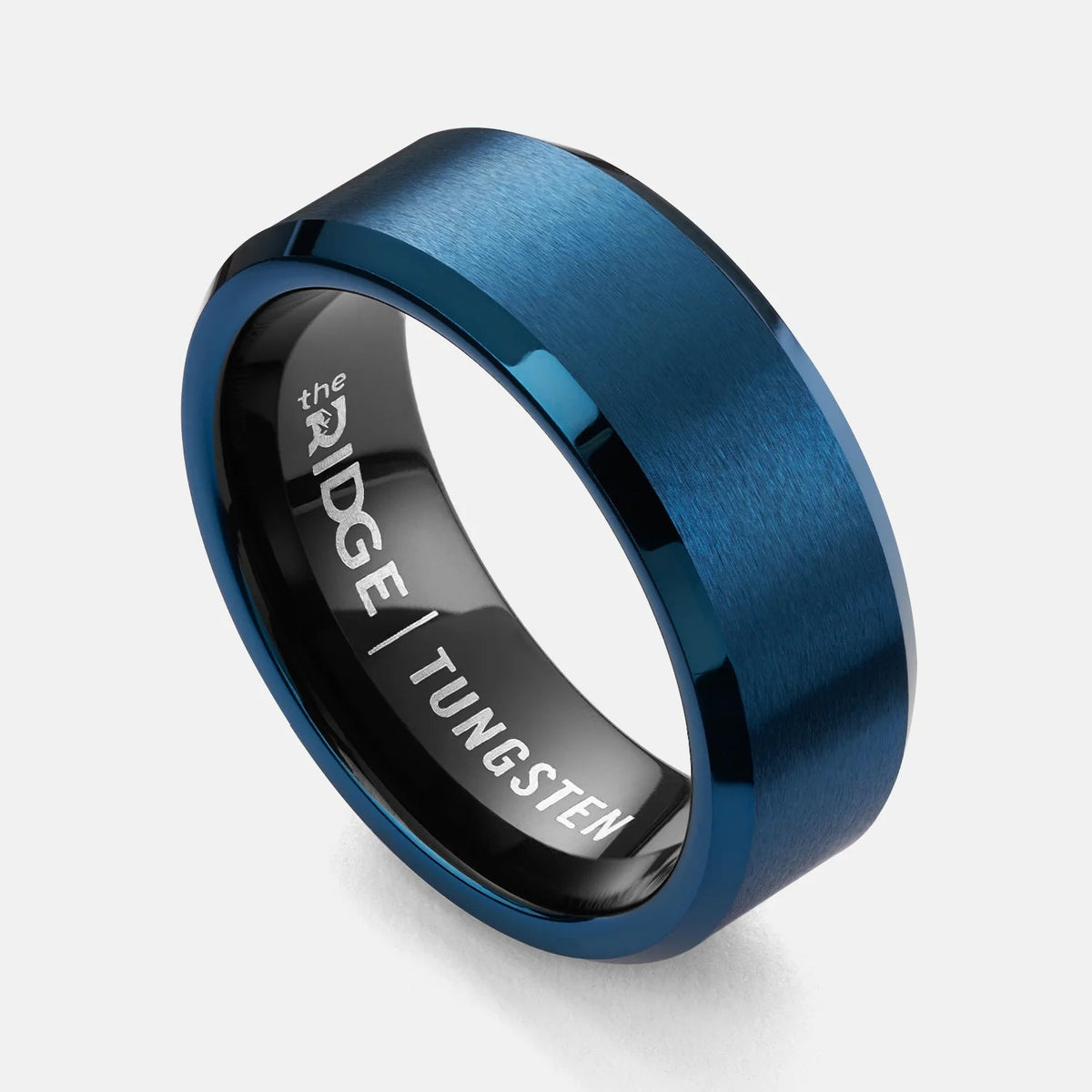 8mm Beveled Ring Set - Alpine Navy
