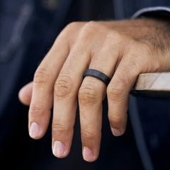 6mm Beveled Ring Set - Carbon Fiber 3K