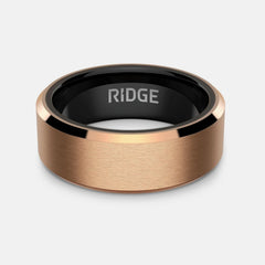 8mm Beveled Ring Set - 18K Rose Gold