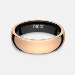 6mm Rounded Ring Set - 18K Rose Gold