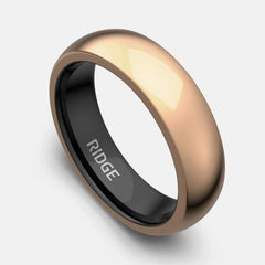 6mm Rounded Ring Set - 18K Rose Gold