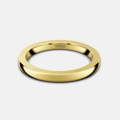 2mm Rounded Ring Set - 14K Yellow Gold