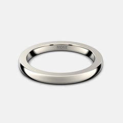 2mm Rounded Ring Set - 14K White Gold