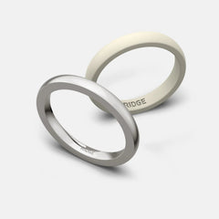 2mm Rounded Ring Set - 14K White Gold