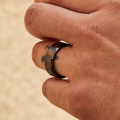 8mm Beveled Ring Set - Gunmetal